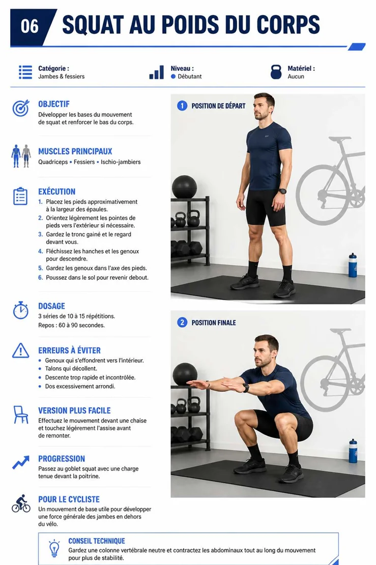 Page illustrée du guide de renforcement pour cyclistes 4