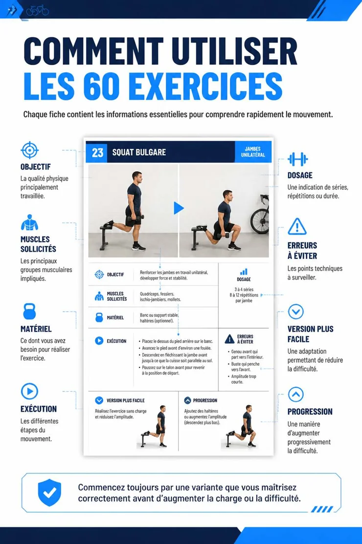 Page illustrée du guide de renforcement pour cyclistes 2